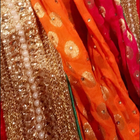 Dresses & Skirts - Beautiful orange and red Saree(2)